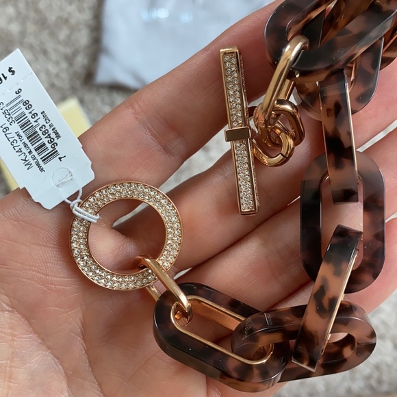NWT Michael Kors tortoise shell link bracelet - Picture 5 of 8
